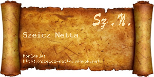 Szeicz Netta névjegykártya